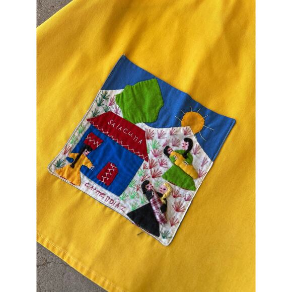 Vintage yellow salacuna arpillera baby dress size 6m - Picture 2 of 4